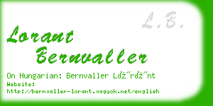 lorant bernvaller business card